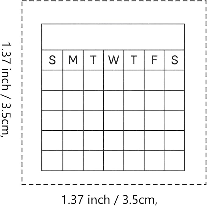 Goal Habit Tracker Rubber Stamp, 1-1/3 Medium Stamp for Scrapbooking Card Making Crafting