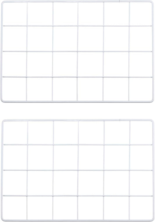 PATIKIL 12x8 Inch Wall Grid Panel, 2 Pcs Metal Wire Photo Wall Decorative Grid for Photo Display Hanging Picture Memo Home Decorations, White