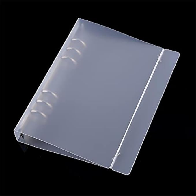 CYFUN DESIGN A5 6 Ring Binder Coveder with Snap Closure Button Storage Book Cover for 6 Hole Planner Pages Refill Insert Die Storage Book Binder