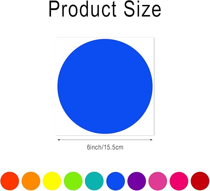 40 Pieces Dry Erase Circle Dots, 6 Inches Multicolor Vinyl Line Up Spots Self Adhesive Classroom Floor Stickers for Preschool Kindergarten Elementary Teachers