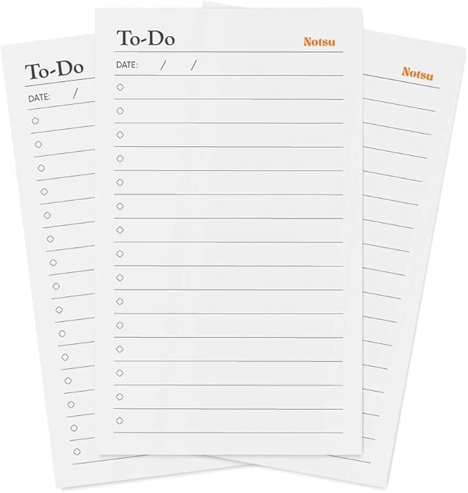 Notsu To Do List Grid Index Cards 3x5 | 50 Task Planner Vertical Notecards