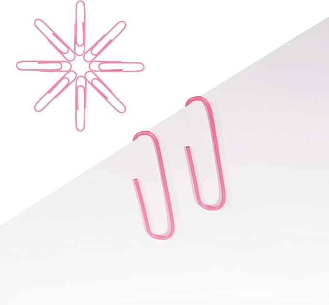 Pink Jumbo Paper Clips, 265pcs 2 Inch Paperclips,Large Pape Clips for Paperwork Ideal for Home, School and Office Use (2 in, Pink)