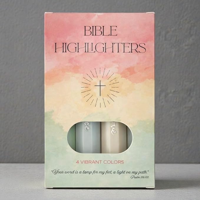 Sixhaven Bible Highlighters No Bleed - Green - Pastel Highlighters Set of 4 - Chisel Tip Highlighter for Bible Study Supplies - Hope Faith Grace Love Markers - Journaling Supplies for Women & Men