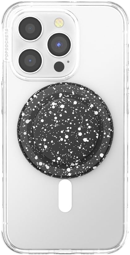 PopSockets Phone Grip for MagSafe, Magnetic Holder, Phone Stand, Black - Black Speckle