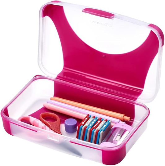 LockerMate by Bostitch Hard Pencil Case, Durable Plastic Pencil Box, Kid-Friendly Design