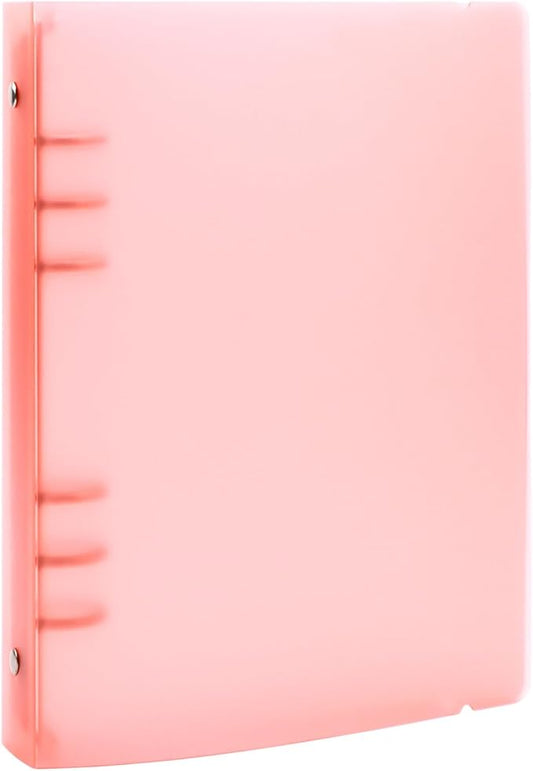 A5 6 Ring Binder Cover with Snap Button Closure Loose Leaf Folders Journal Notebook File Shell Protector for 6 Hole Planner Pages Refill Insert DIY Scrapbooking Stamp & Die Storage (Orange)