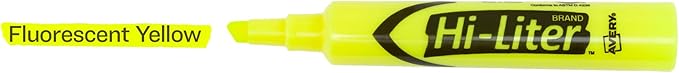 Avery Hi-Liter Desk-Style Highlighters, Smear Safe Ink, Chisel Tip, 2 Yellow Highlighters (24081)