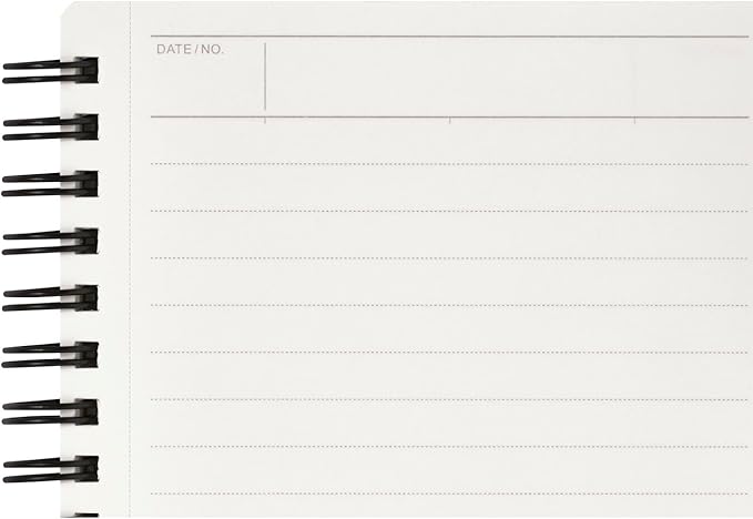 Maruman Mnemosyne Lined Memo Pad- A6, 5.83" x 4.49", 80 Sheets / 160 Pages, 7mm Narrow Ruled Notebook, Perforated Pages & Wire-Bound to Lay Flat, Black, Made in Japan
