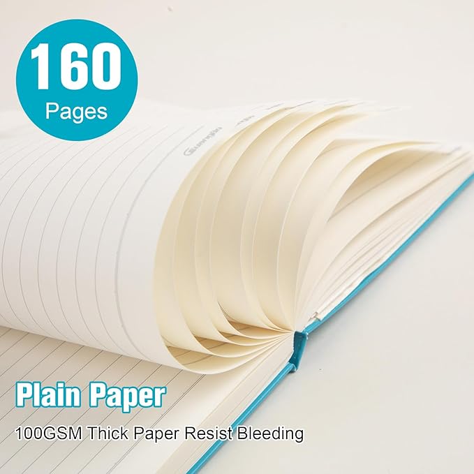 Lined Journal Notebook for Work with 160 Pages, 5.6" x 8" Hardcover Notebooks Journals Medium Size for Writing Women Men
