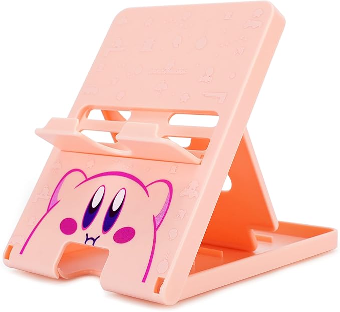 Tscope Cute Switch Stand for Nintendo, Pink Kawaii Anime Holder Bracket, Adjustable Foldable Portable Compact Play Stand for Lite OLED
