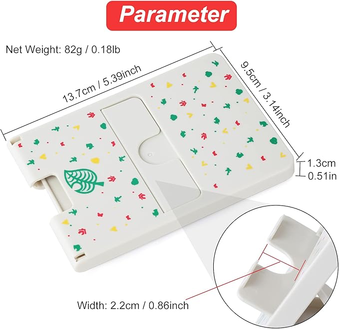 Tscope Switch Stand for Nintendo, for Animal Crossing Switch Holder, Adjustable Compact Portable Foldable Stand for Nintendo Lite OLED Accessories (White)