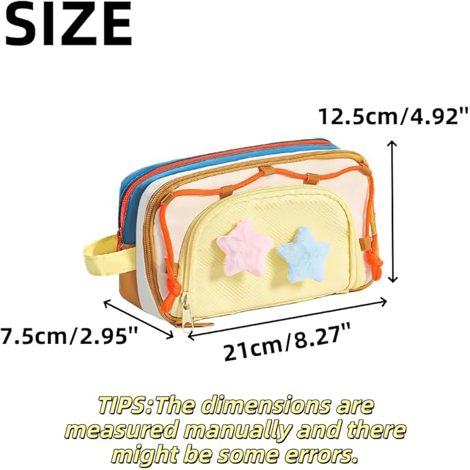 Portable Multi-Layer Kawaii Pencil Case Organizer - Large Capacity Color Block Design Pen Pouch Supplies - Cute Functional Bag (Pink)