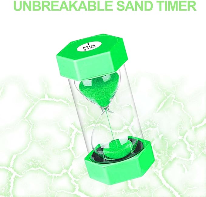SuLiao Hourglass Sand Timer for Adult,Plastic Sand Clock 1/5 Minutes Set,Large Blue Green Sand Watch 1&5Min,Reloj de Arena Niños,Colorful Hour Glass Sandglass Timer for Classroom,Games,Kitchen,Decor