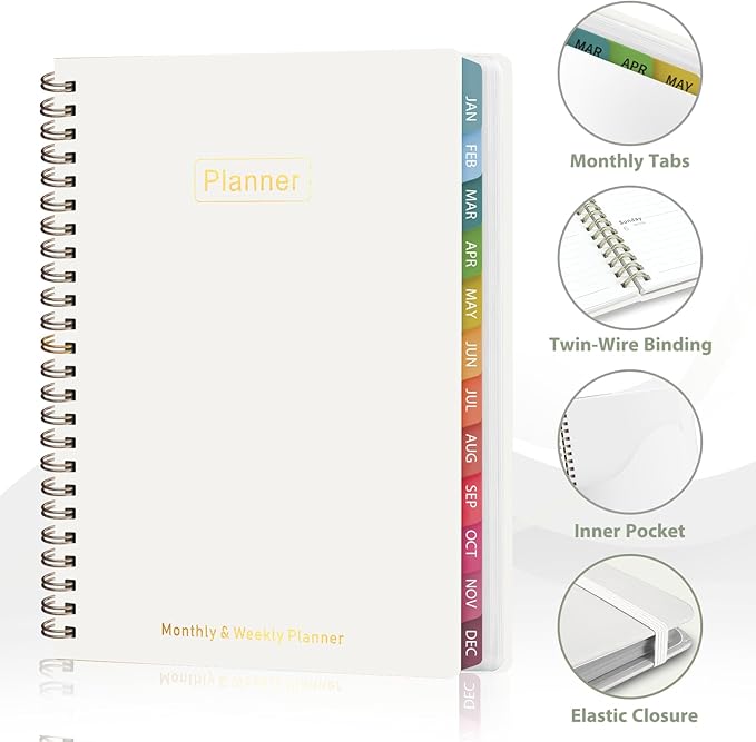 2026 Planner, 8.5" x 11" Weekly and Monthly Large Calendar Planner, Letter Size, Jan - Dec 2026, Hardcover Daily Agenda and Organizers for School Essentials & Office Supplies
