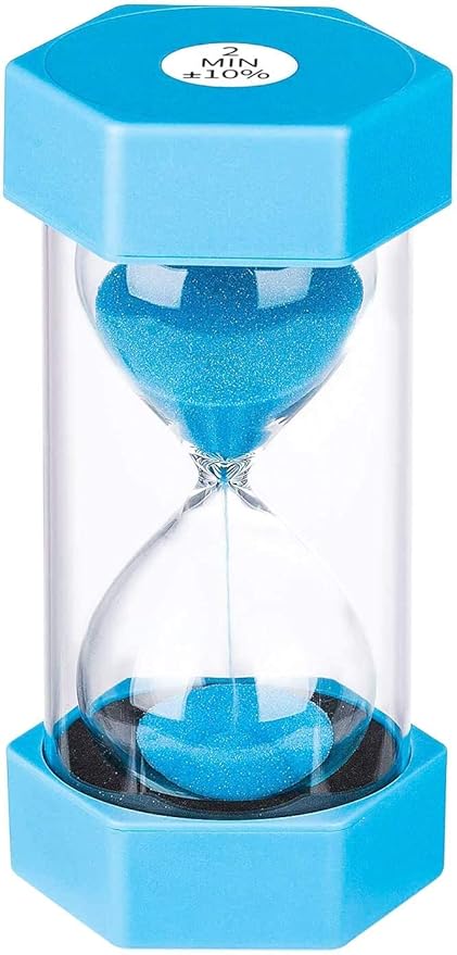 Sand Timer 2 Minute Hourglass SuLiao, Large Colorful Plastic Sand Clock 2 Min Sand Watch Sandglass for Kids, Games, Decor, Kitchen, Classroom, Toothbrush Timer Blue