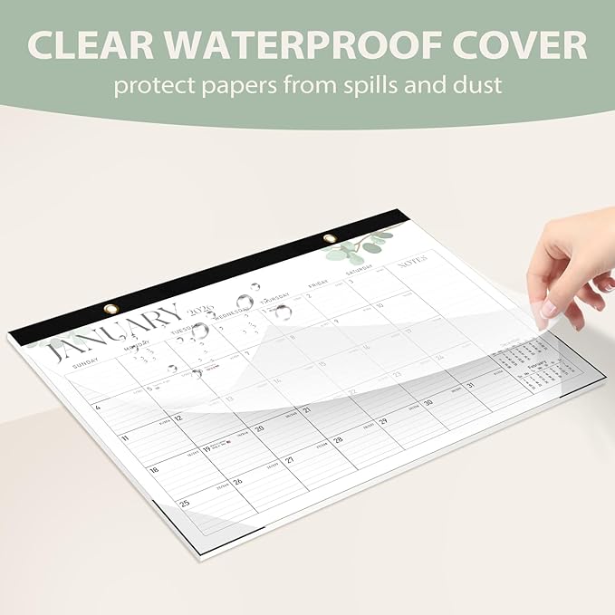 Desk Calendar 2025-2026, Runs Until December 2026 - Large Size 17" x 12" Desktop/Wall Monthly Calendar with To Do List, Personal Desk Calendar Planner for Home, School, Office