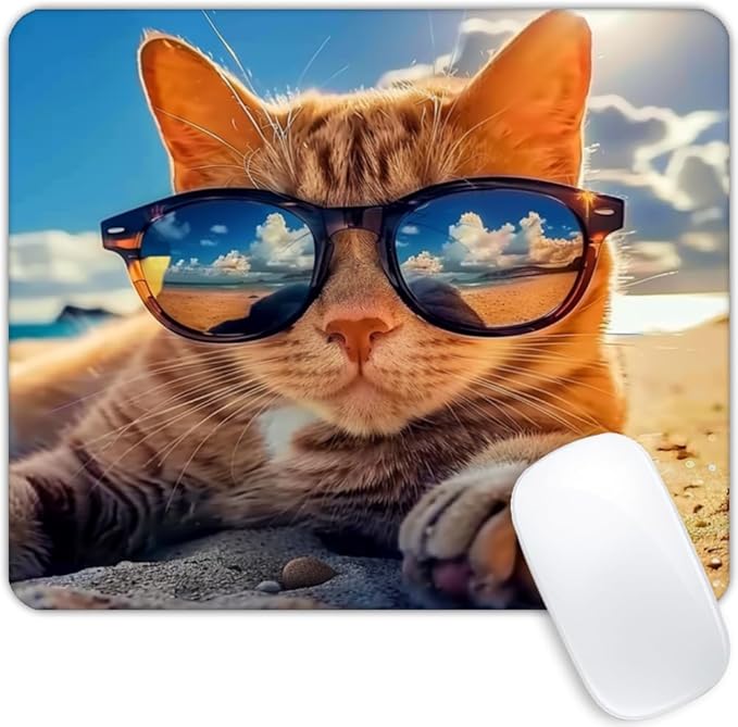 Sunshine Beach Cat Cases Mouse pad Non-Slip Rubber Base Mouse Pads for Computers Laptop Office Desk Accessories Mouse pad