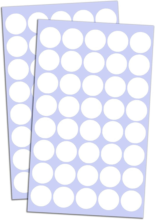 8000 Pack, 3/4" Round Dot Stickers Circle Labels - White