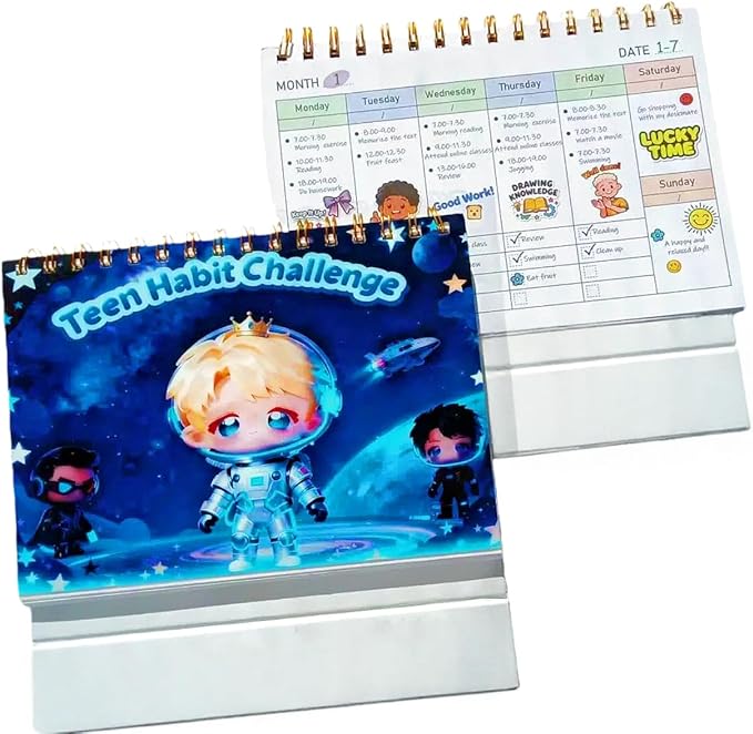Academic Planner Calendar,Study Plan Desk Calendar Includes Goal Setting, Behavior Reward Chart System & Study Schedule,Habit Tracker Journal,Back-to-School Gift for Kids,Classmates,Students,Friends