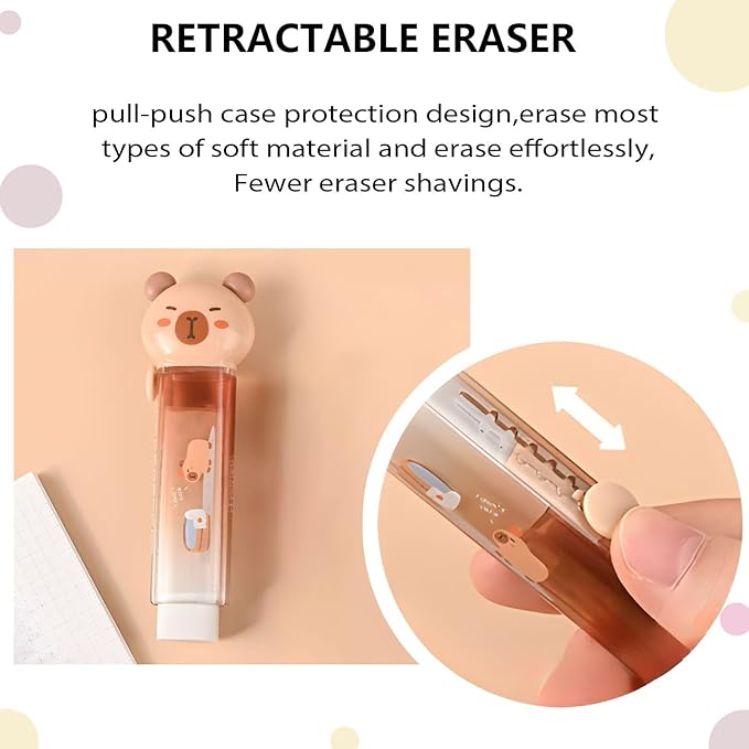 Capybara Stationery Set,Cute Capybara School Supplies,Stationary Gift Set, Japanese Stationery Birthday GIFS, Includes Pencil Sharpener,Eraser, Correction Tape, Ruler, for Office School Supplies