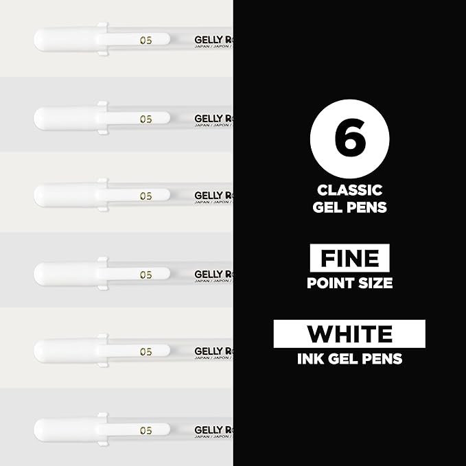 Sakura Gelly Roll Classic 05 (Fine Pt.) 6pk Pen, White