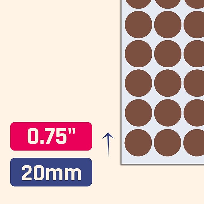 8000 Pack, 3/4" Round Dot Stickers Circle Labels - Brown