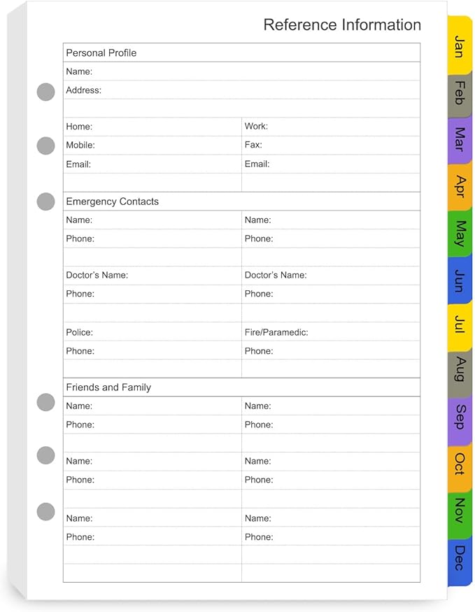 Tiankool 2026 Planner Refill for A5 6-Ring Binder,Weekly & Monthly Planner Inserts Runs from Jan 2026 to Dec 2026, 5-3/4" x 8-1/4"