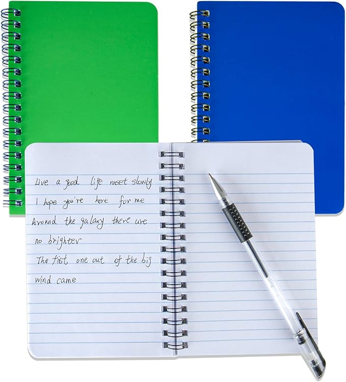 YiHenTiezz Spiral Notebook 4Pack Pocket Notebook 4.2"x 6.1" Pocket Notepad Small Notebook (8packblack)