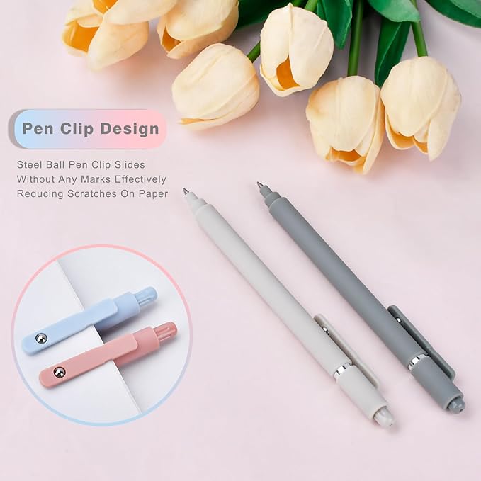 Easter Basket Stuffers for Women Teens: 7 Pcs Gel Pens 0.5mm Quick Dry Black Ink Fine Point Smooth Writing Pens Cute Office School Supplies College Essentials Nurse Teacher Appreciation Week Gifts
