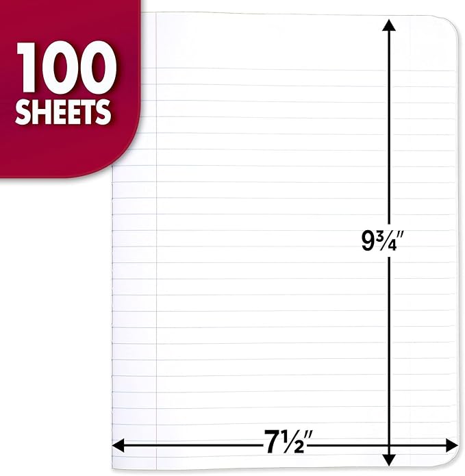 Mead Composition Notebook, Wide Ruled Paper, 7-1/2" x 9-3/4", 100 Sheets, Green Marble (09918AC5)