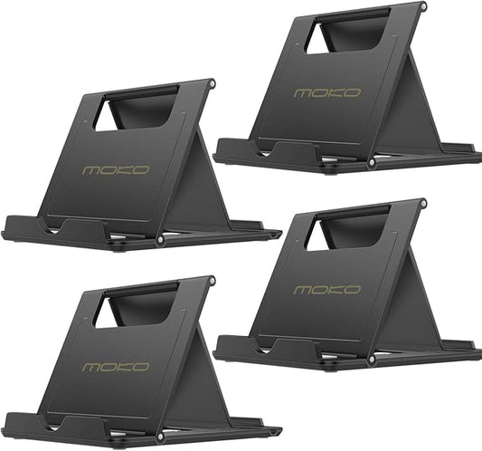 MoKo Adjustable Foldable Portable Electronic Device Stand, Compatible with 6-11 Inch Tablets and Phones, Strong and Durable ABS and Rubber Construction, Easy to Adjust and Fold