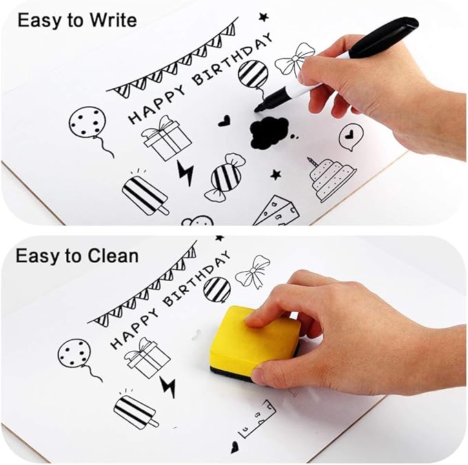 Dry Erase Lapboards, HERKKA 32 Pack Double Sided Dry Erase Lap Boards 9 x 12.5 Inch Small Dry Erase Boards for Students Classroom Teacher Supplies
