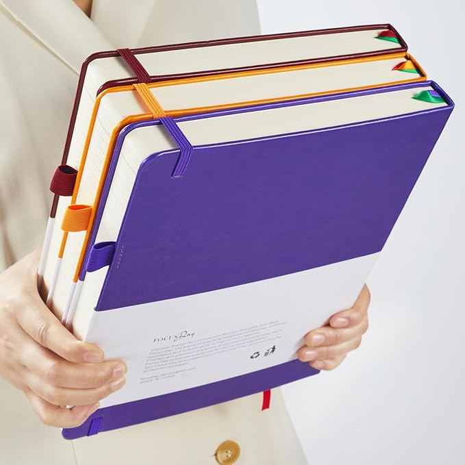 Large Journal Notebook 8.5 x 11, 320 Pages A4 College Ruled Notebook Journal for Writing Women Men, Leather Journal Notebook for School Work, Pearlescent Purple Notebook