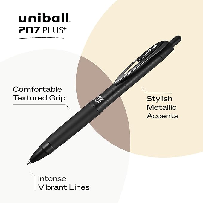 207PLUS+ Gel, 0.7MM, Black, 36pk