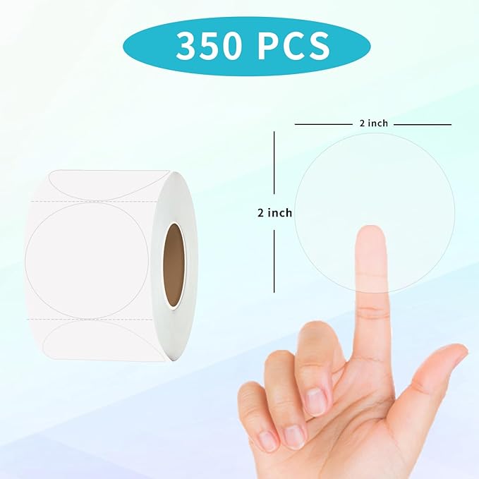 STARLIBOO Round Clear Seal Stickers- 2 Inch Clear Labels, Transparent Envelope Mail Wafer Seal Self-Adhesive Package Circle Label Dots - 350 PCS