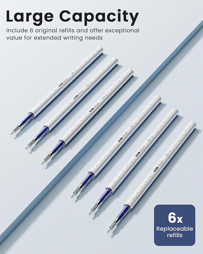 Blue Gel Pens, 12Pcs Quick Dry Blue Ink Pens with 3 Extra Refills, Fine Point Retractable Smooth Writing Pens for Journaling, Office, Note Taking, School Supplies, Nurse Aesthetic(Blue)