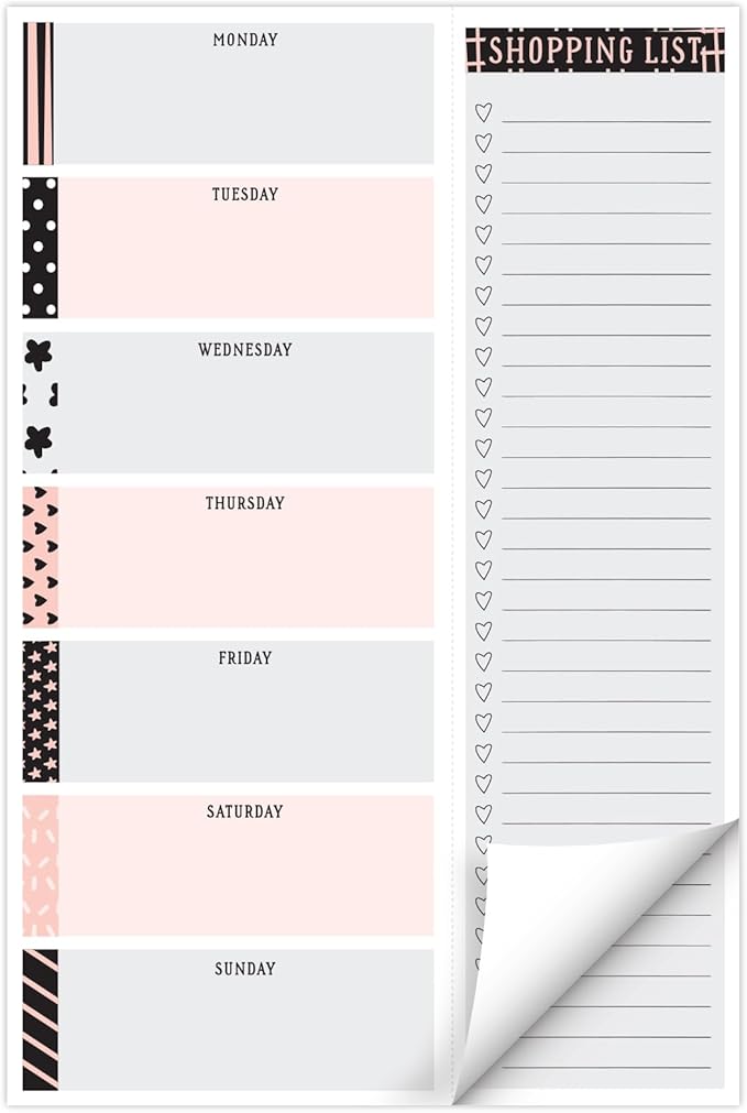 Global Printed Products 6" x 9" Vertical Meal Planning Pad, 60-Sheets, Scrapbook
