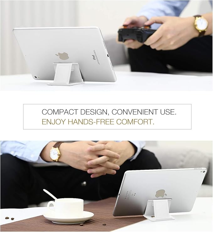 MoKo 2PCS Phone/Tablet Stand, Desktop Holder for 4-11" Device, Fit with iPhone 17/17 Air/17 Pro/17 Pro Max, iPhone 16/Pro/Pro Max/Plus, iPhone 15/Pro/Pro Max/Plus, iPhone 14/Pro/Pro Max/Plus