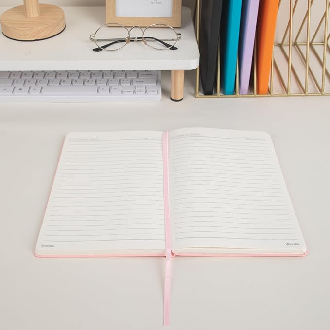 Lined Journal Notebook for Work with 160 Pages, 5.6" x 8" Hardcover Notebooks Journals Medium Size for Writing Women Men