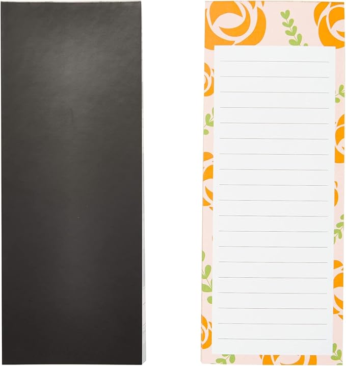 Juvale Magnetic Note Pads for Fridge - 6-Pack, 3.5 x 9 in, Floral Designs - Grocery List Notepad & To Do List Pad - Full Magnetic Backing