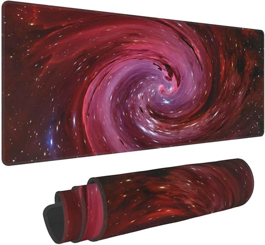 Universe Outer Space Galaxy XL Large Mouse Pad with Stitched Edges Long Non-Slip Rubber Base Mousepad Laptop Keyboard Mat Desk Pad for Office Home Desk Decor, 31.5" X 11.8"