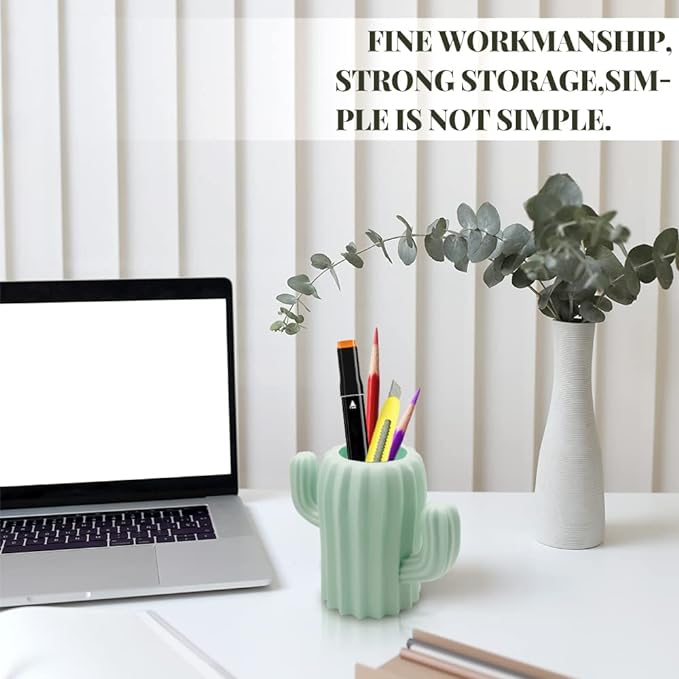 LeonBach 3 Pack Cactus Pen Holders for Desk,Cute Pencil Holders Succulent Pen Cups Cactus Office Classroom Decor Boho Desk Accessories Makeup Brush Holder Toothbrush Holder for Home School Office