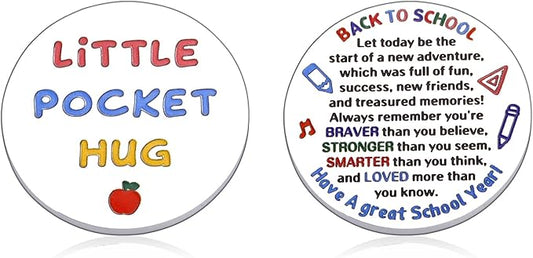 VANLOVEMAC First Day of School Gifts Dorm Room Essentials for Girls Boys Back to School Gifts Inspirational Pocket Hug