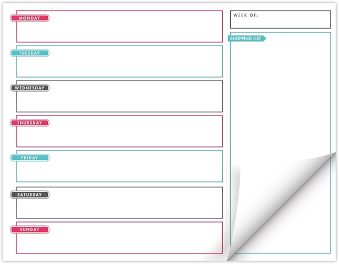 Global Printed Products 8.5" x 11" Horizontal Meal Planning Pad, 60-Sheets, Always Right