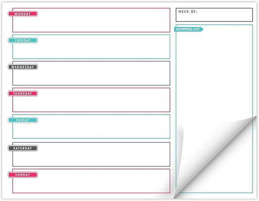 Global Printed Products 8.5" x 11" Horizontal Meal Planning Pad, 60-Sheets, Always Right