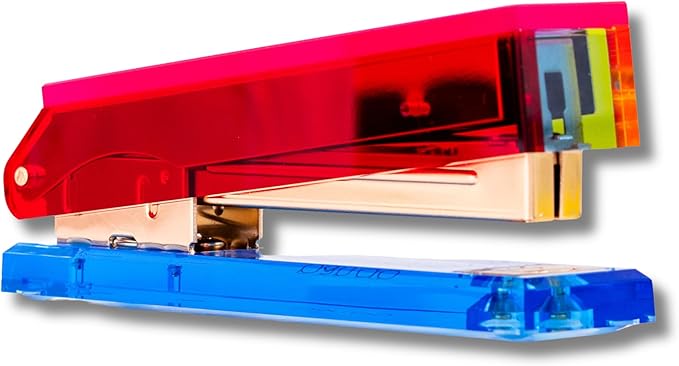 ban.do Cute Acrylic Stapler, Fun/Unique/Colorful Desk Accessories for Work/Office, Colorblock