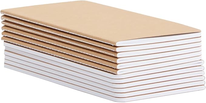 Paper Junkie Bulk Kraft Paper Notebooks - H5 (4.4 x 8.26 In), 12-Pack Soft Cover Kraft Brown - Lined Travel Journal & Creative Writing Notebook