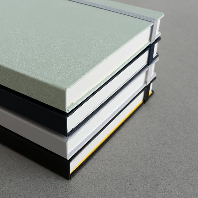Maruman Mnemosyne Dot Grid Journal- A5, 8.5" x 6.02", 120 Sheets / 240 Pages, 5mm Doted Notebook, Book-bound With Premium Mint Green Hardcover, Includes Bookmark & Elastic Closure, Made in Japan