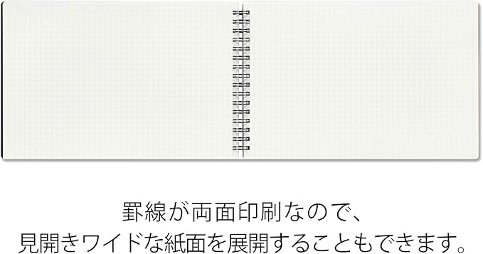 Maruman MNEMOSYNE Notebook 9.06 x 5.83 Inches (Vertical A5), 5mm-squared, Double-sided, 70 Sheets (N165)