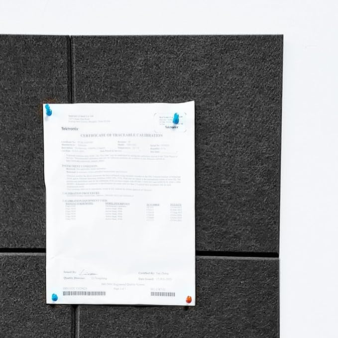 Large Cork Board Alternative, 11.8''x11.8'' 6 Pack Felt Bulletin Board with Safe Removable Adhesive Tabs, Connectable Felt Wall Tiles Bulletin Boards Cork Boards for Walls Pin Board Tack Board-Black